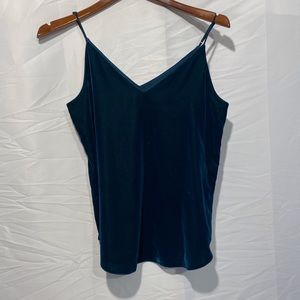 Express Midnight Teal Blue Velvet Cami🤍